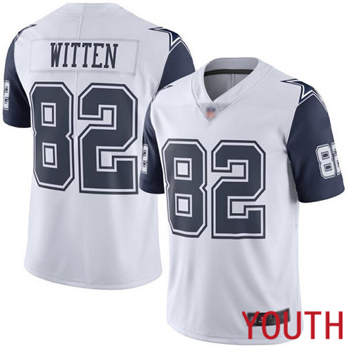 Youth Dallas Cowboys Limited White Jason Witten #82 Rush Vapor Untouchable NFL Jersey